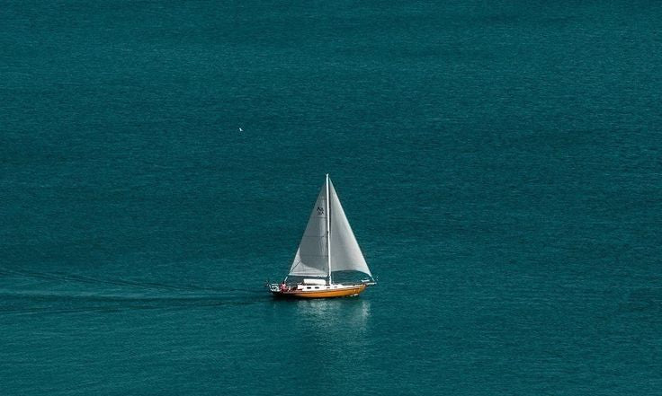 sailing boat crossing the ocean