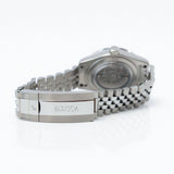 Silver watch with a visible brand logo on a white background